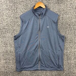Vineyard Vines Vest Mens XL Blue Performance Golf Full Zip Lightweight Casual